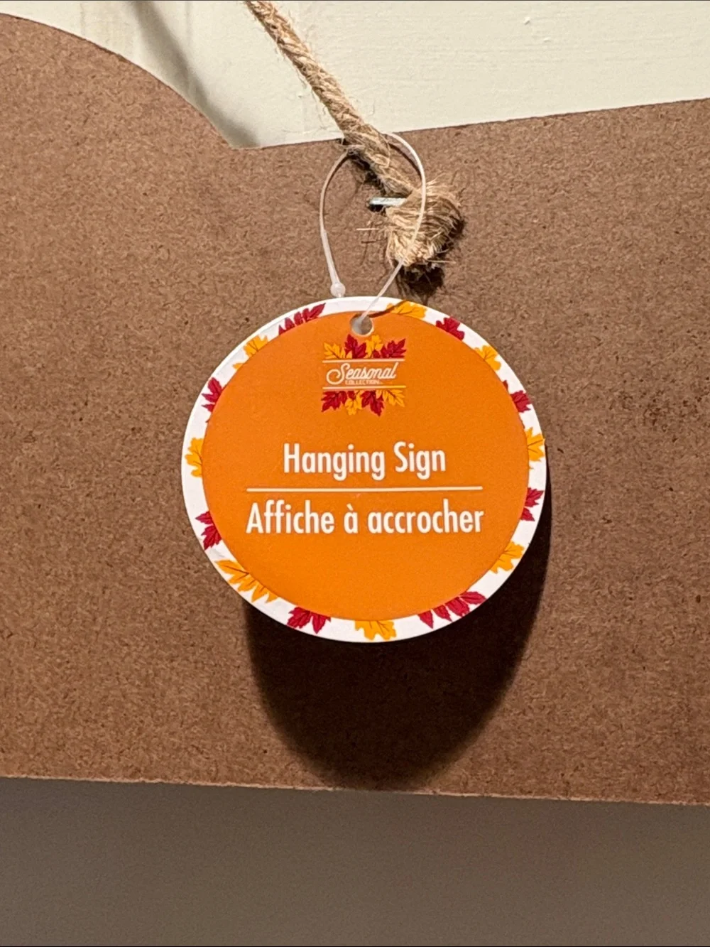 Wooden & Metal Pumpkin Patch Hanging Sign - White and Brown Fall Wall Decor NWT